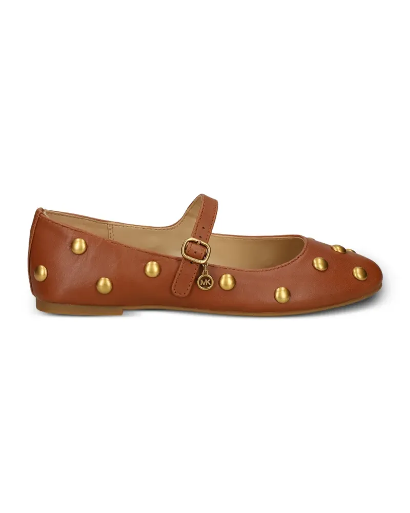 Michael Kors Nellie Flex stud-embellished leather ballet flats - Braun Braun