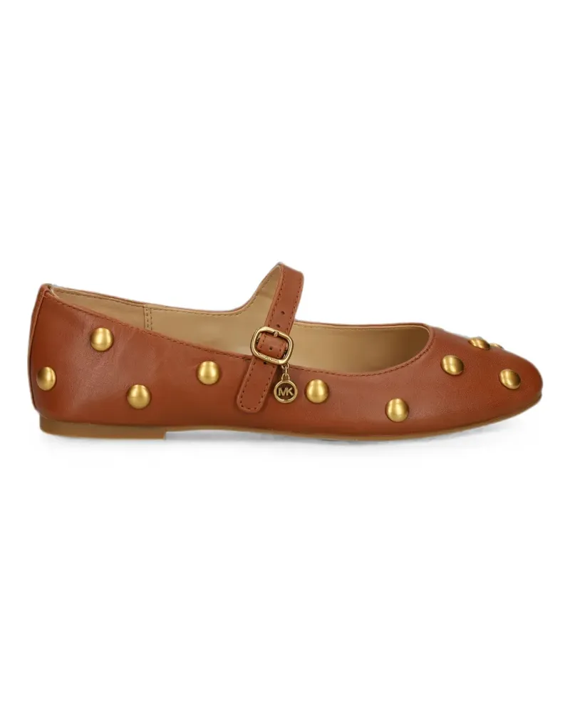 Michael Kors Nellie Flex stud-embellished leather ballet flats - Braun Braun