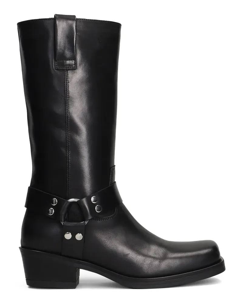 Julie Dee harness square-toe biker boots - Schwarz Schwarz