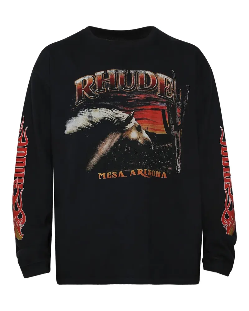 RHUDE Mesa Stallion Langarmshirt - Schwarz Schwarz