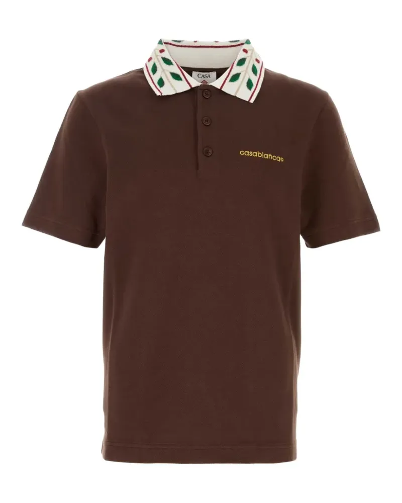 Casablanca Paris Laurel piqué polo shirt - Braun Braun