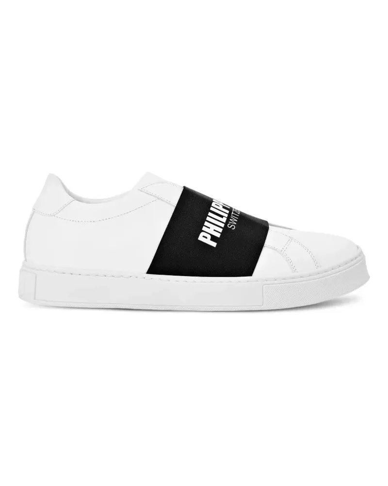 Philipp Plein Slip-On-Sneakers mit Logo - Weiß Weiß