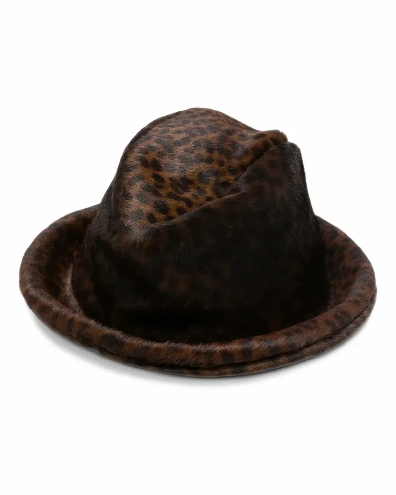 Studiorundholz leopard-print fedora hat - Braun Braun