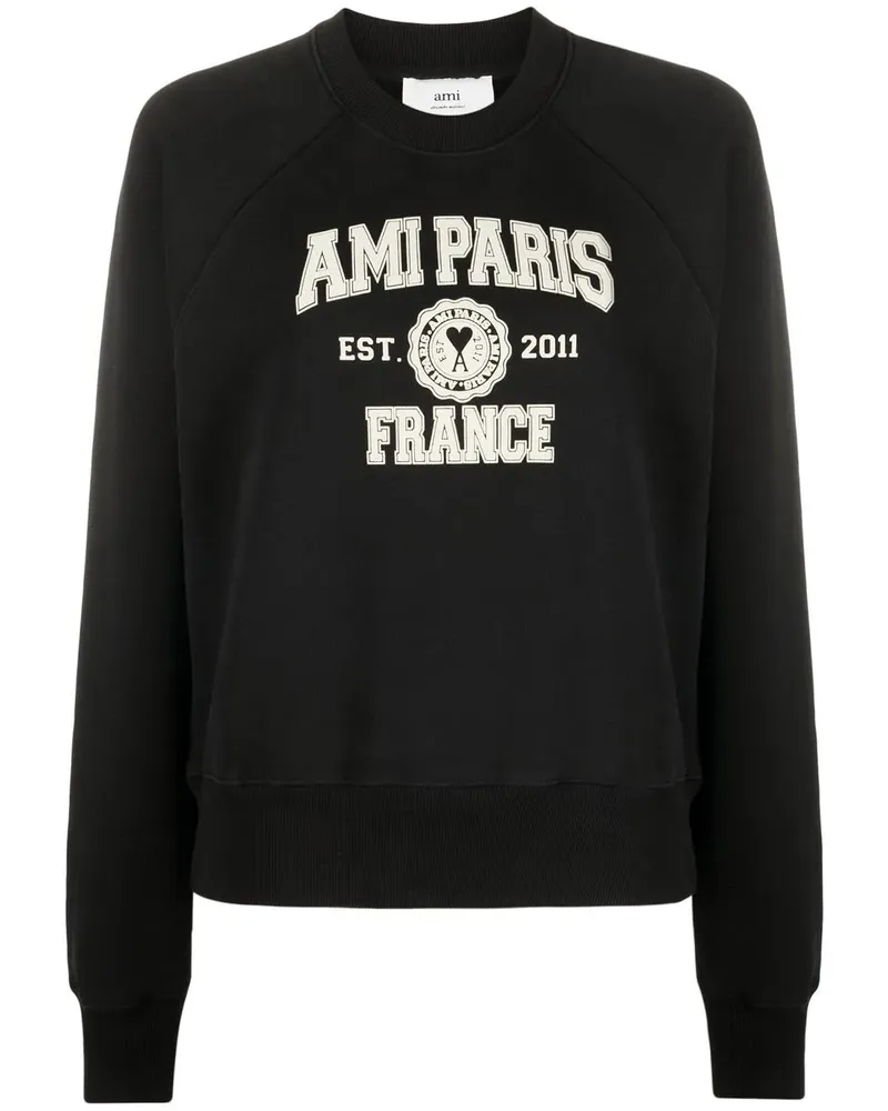 AMI Paris Sweatshirt aus Bio-Baumwolle - Schwarz Schwarz