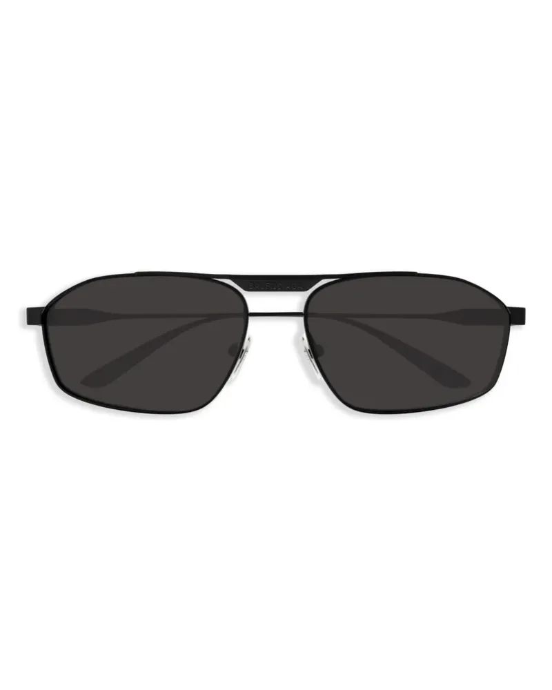 Balenciaga Eckige Sonnenbrille mit Metallgestell - Schwarz Schwarz