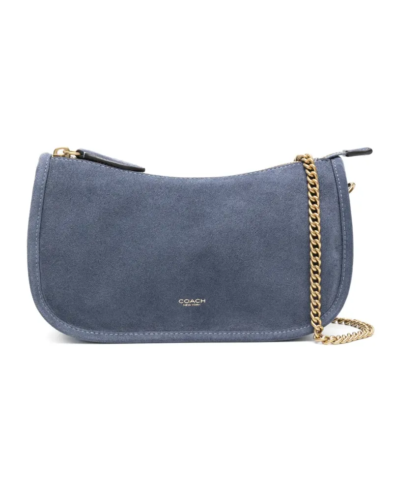 Coach Schultertasche aus Wildleder - Blau Blau