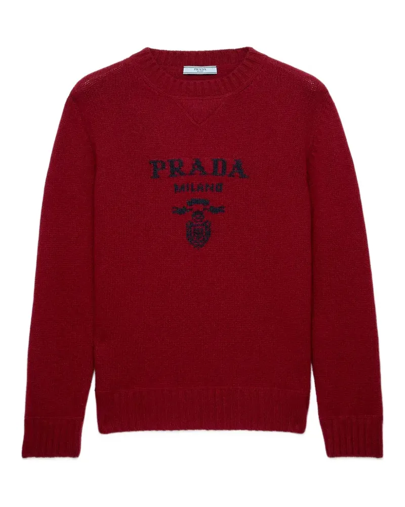 Prada cashmere and wool logo crew-neck sweater - Rot Rot