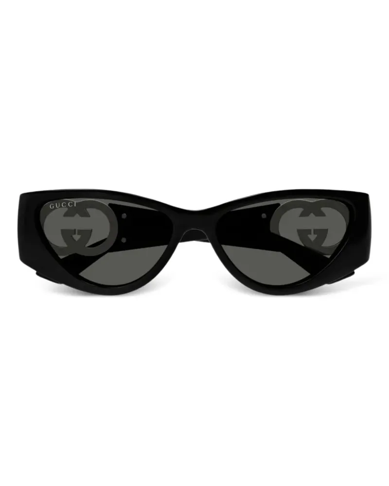 Gucci Sonnenbrille mit GG - Schwarz Schwarz