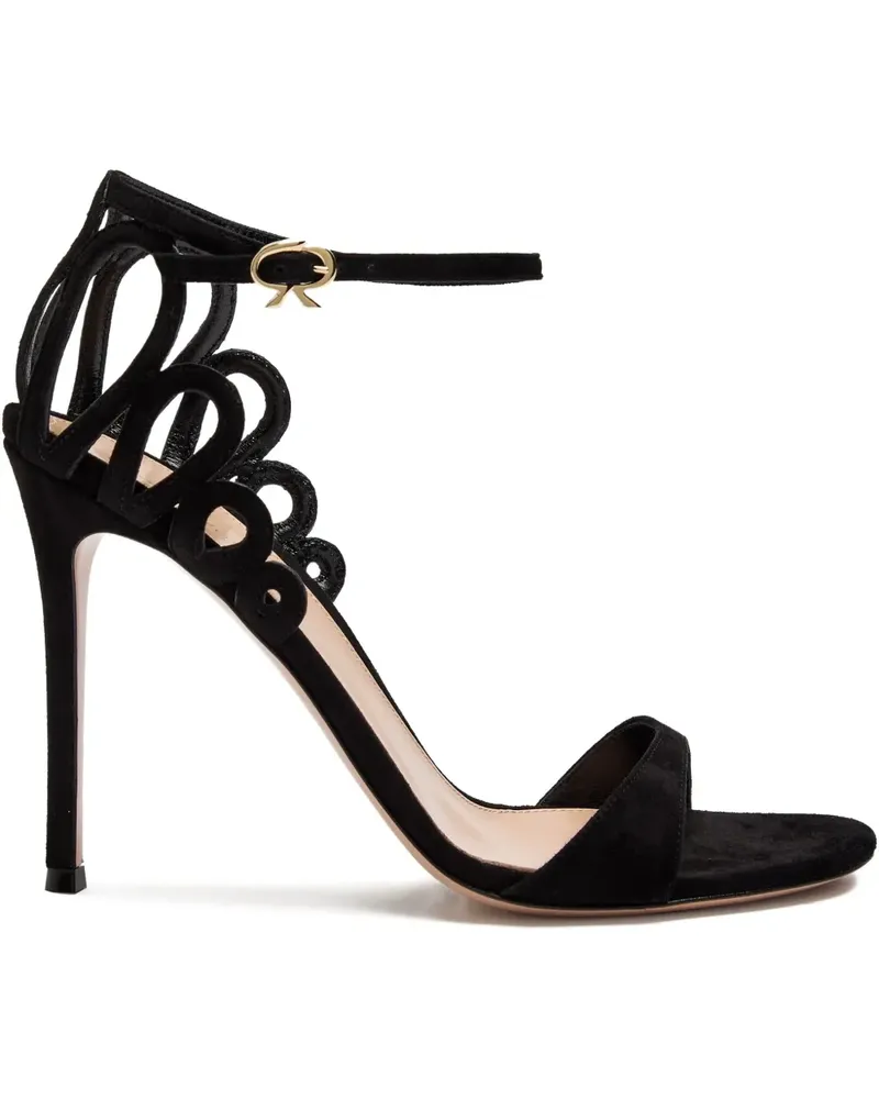 Gianvito Rossi 105mm Elisa cut-out suede sandal - Schwarz Schwarz