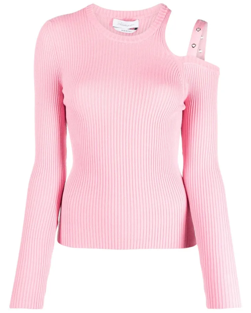 Blumarine Gerippter Pullover mit Cut-Out - Rosa Rosa
