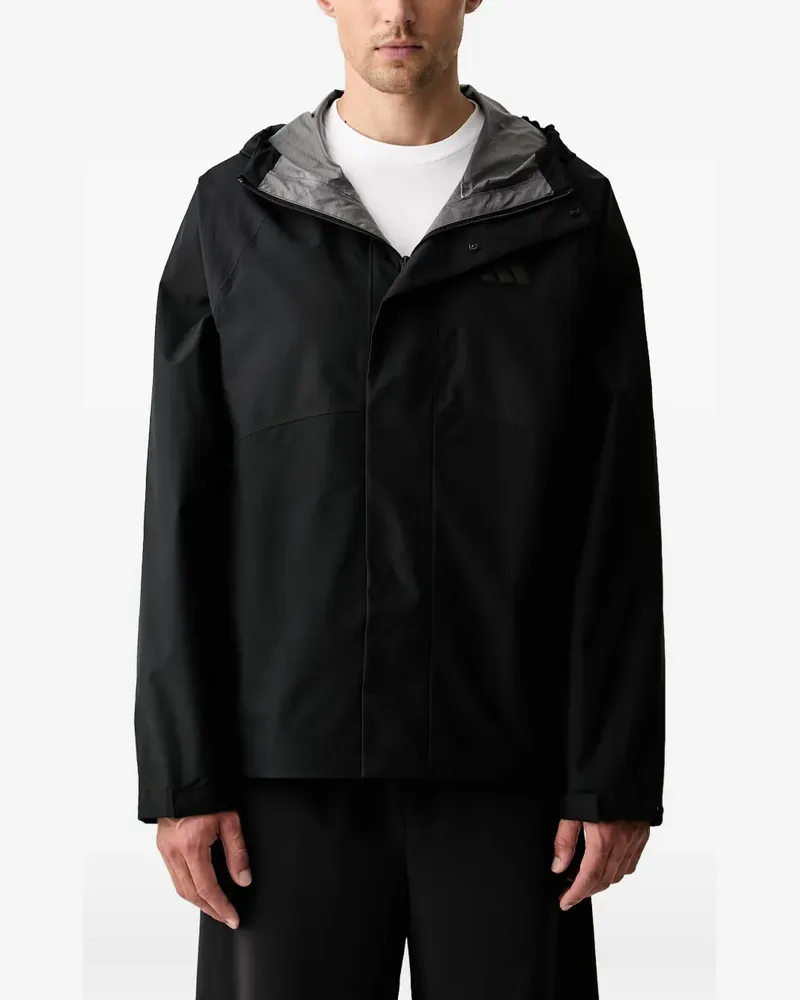 adidas hooded jacket - Schwarz Schwarz
