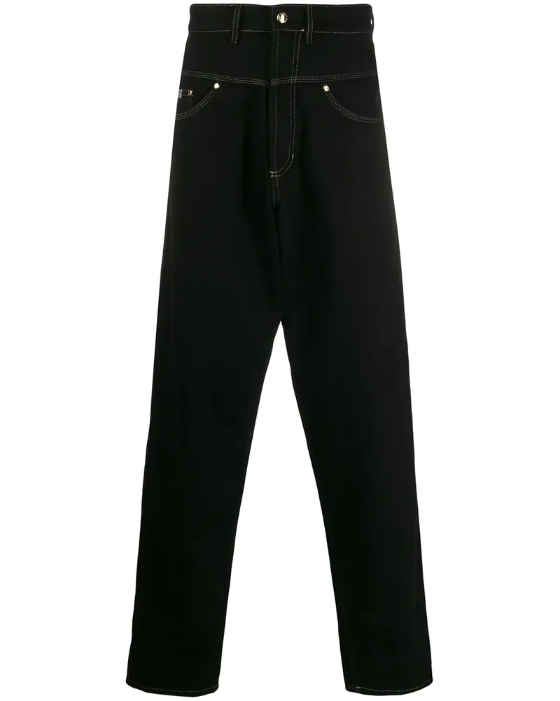 Versace Jeans Weite Jeans mit tiefem Schritt - Schwarz Schwarz