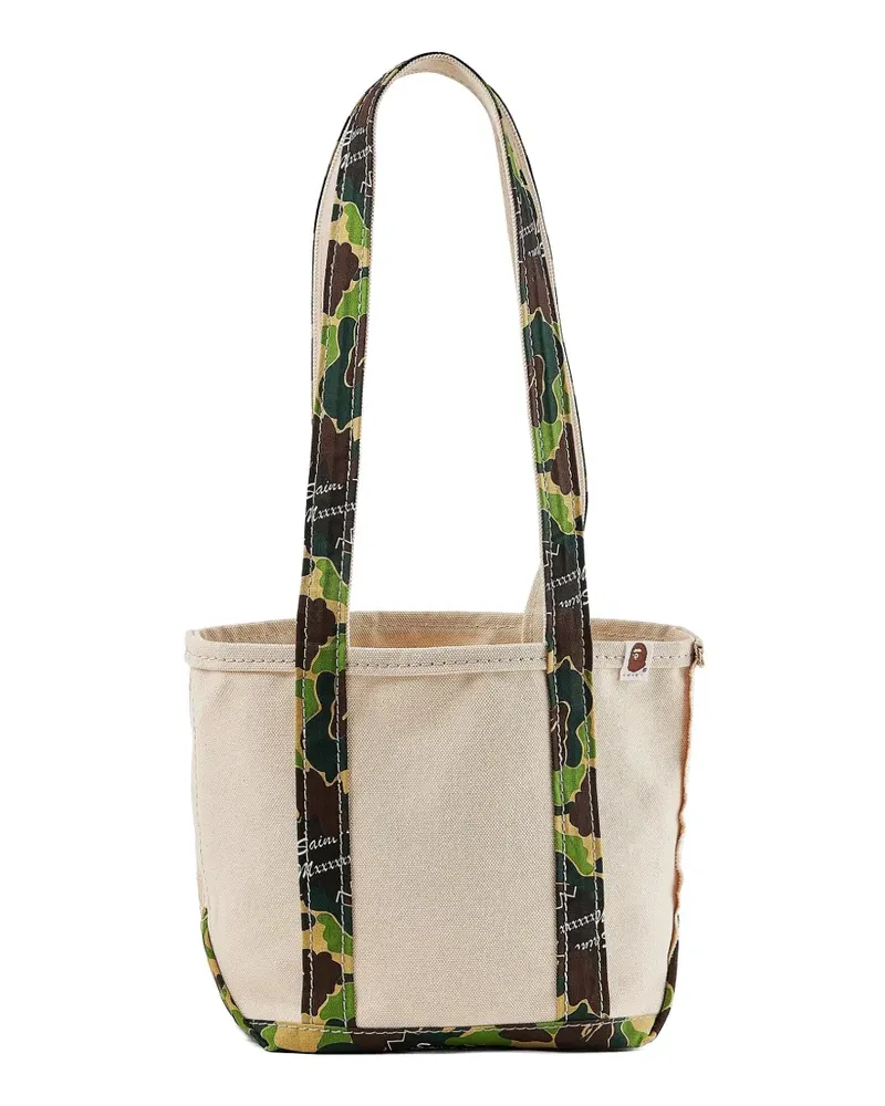 SAINT MXXXXXX x A BATHING APE® camo-print canvas shoulder bag - Nude Nude