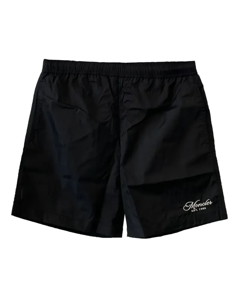 Moncler Badeshorts mit Logo - Schwarz Schwarz