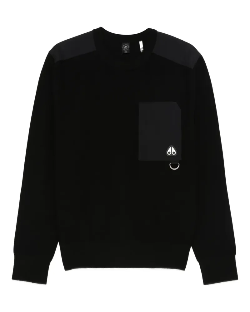 Moose Knuckles Pullover mit aufgesetzter Tasche - Schwarz Schwarz