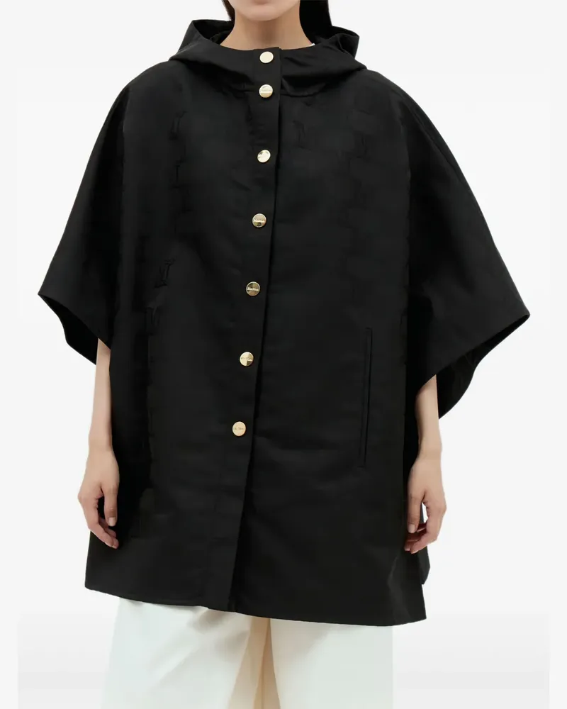 Max Mara Kapuzenmantel mit Monogramm - Schwarz Schwarz