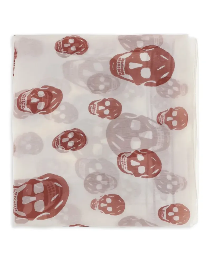 Alexander McQueen skull-print silk scarf - Weiß Weiß