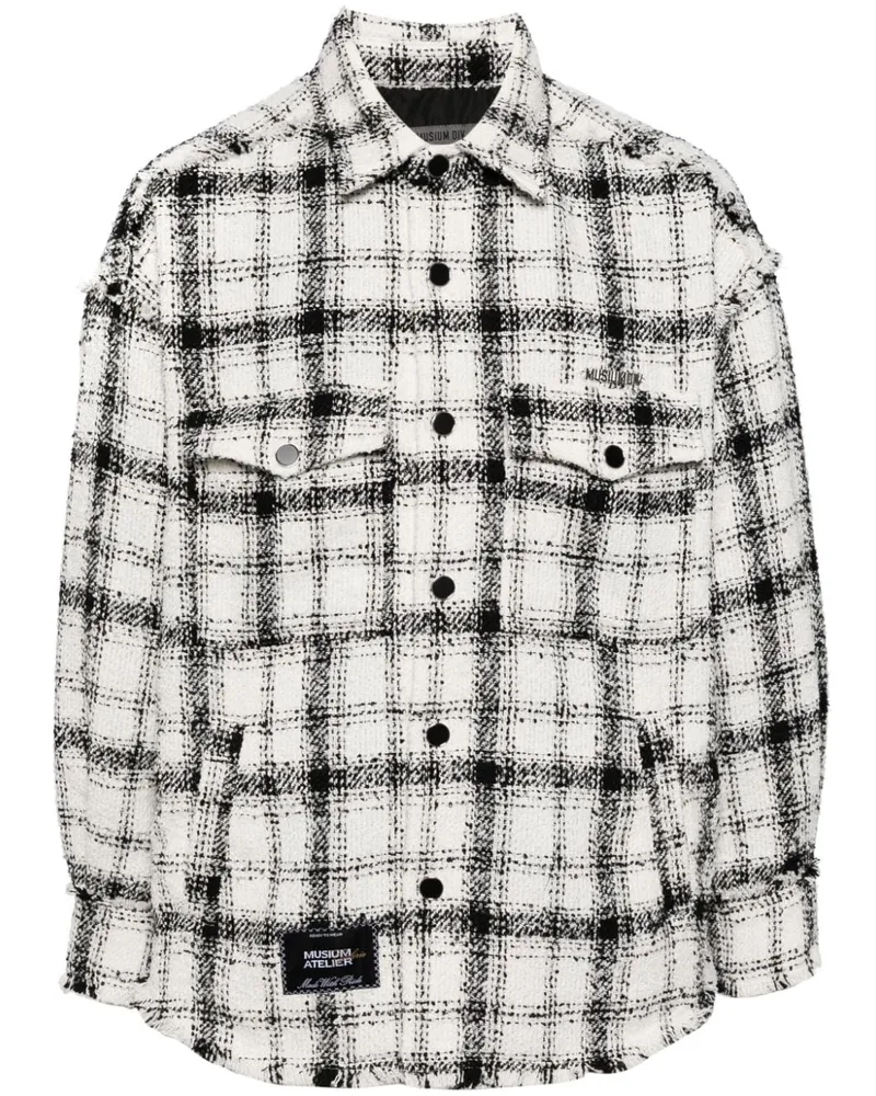 Musium Div. Karierte Hemdjacke - Weiß Weiß
