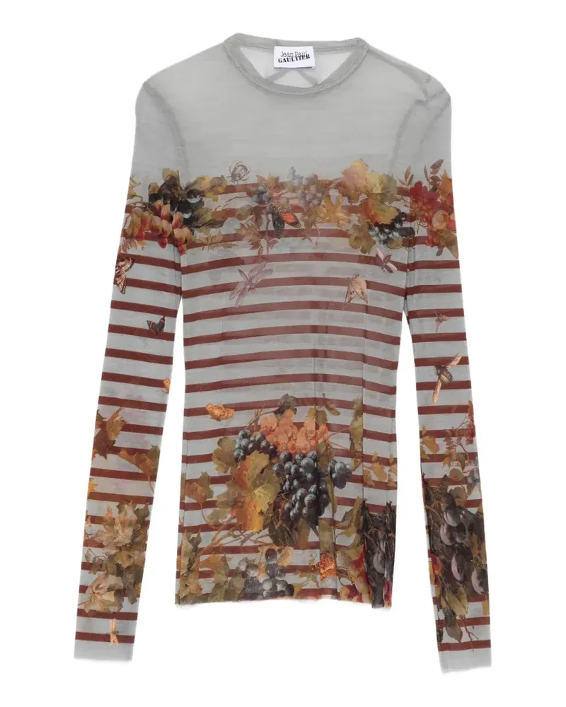 Jean Paul Gaultier striped-print T-shirt - Blau Blau