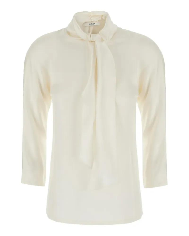 Jucca pussy-bow three-quarter sleeve blouse - Nude Nude