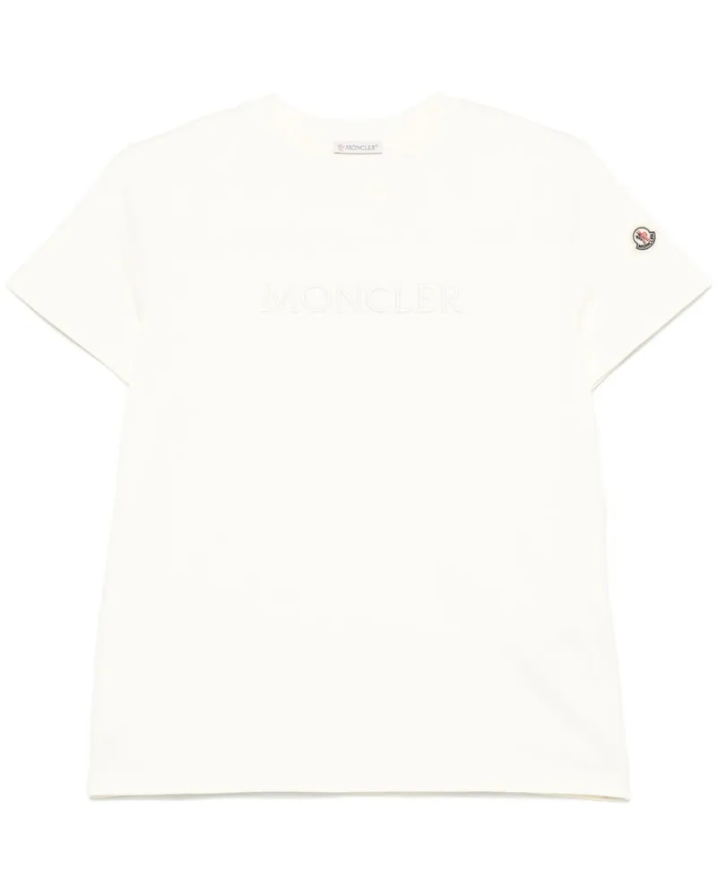 Moncler T-Shirt mit Logo-Stickerei - Weiß Weiß