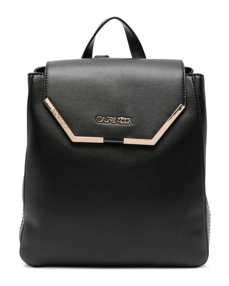 CAFèNOIR  Rucksack mit Logo-Schild - Schwarz Schwarz