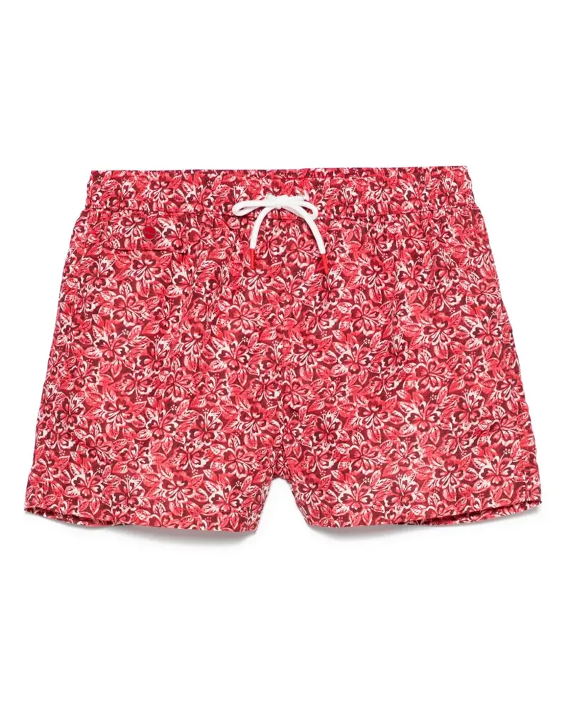 Kiton Badeshorts mit Blumen-Print - Rot Rot