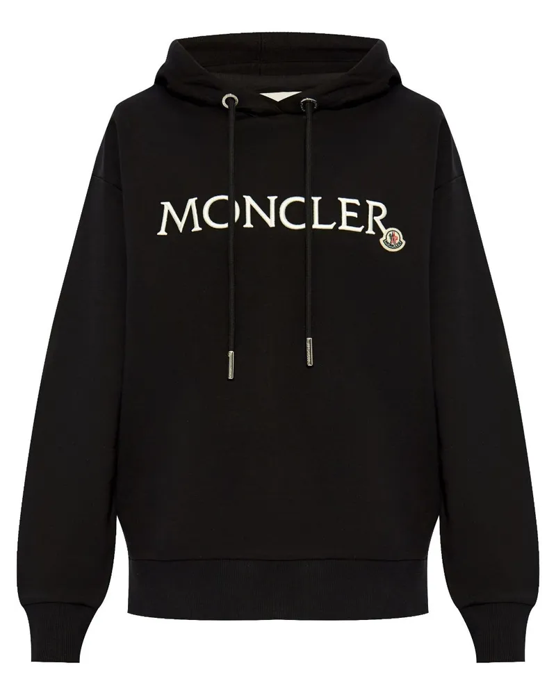 Moncler Hoodie mit Logo-Stickerei Schwarz