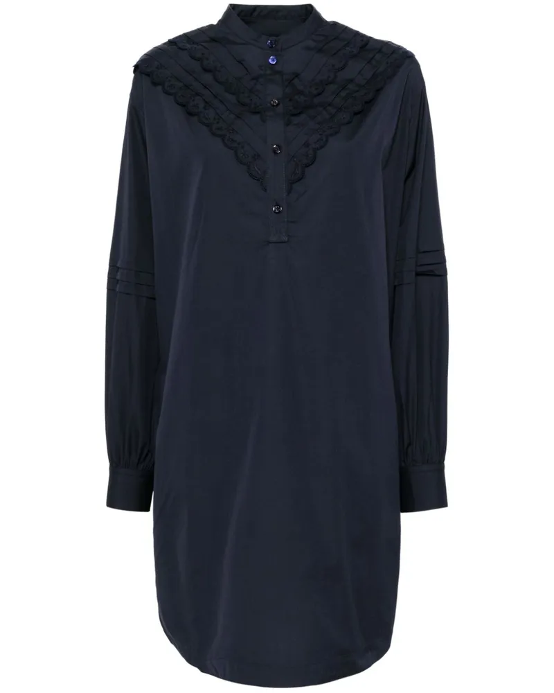 Kitsuné Hemdkleid mit Craft-Stickerei - Blau Blau