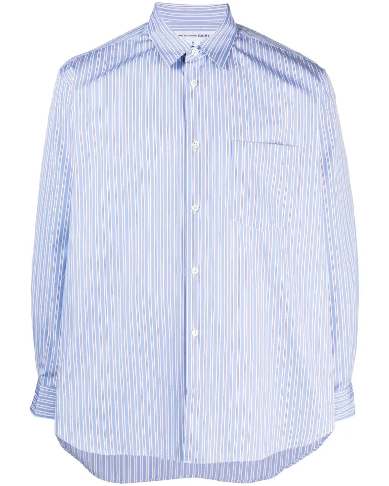 Comme des Garçons Gestreiftes Hemd - Blau Blau