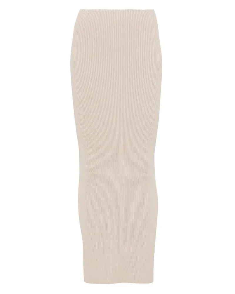 Max Mara Gerippter Midirock - Nude Nude