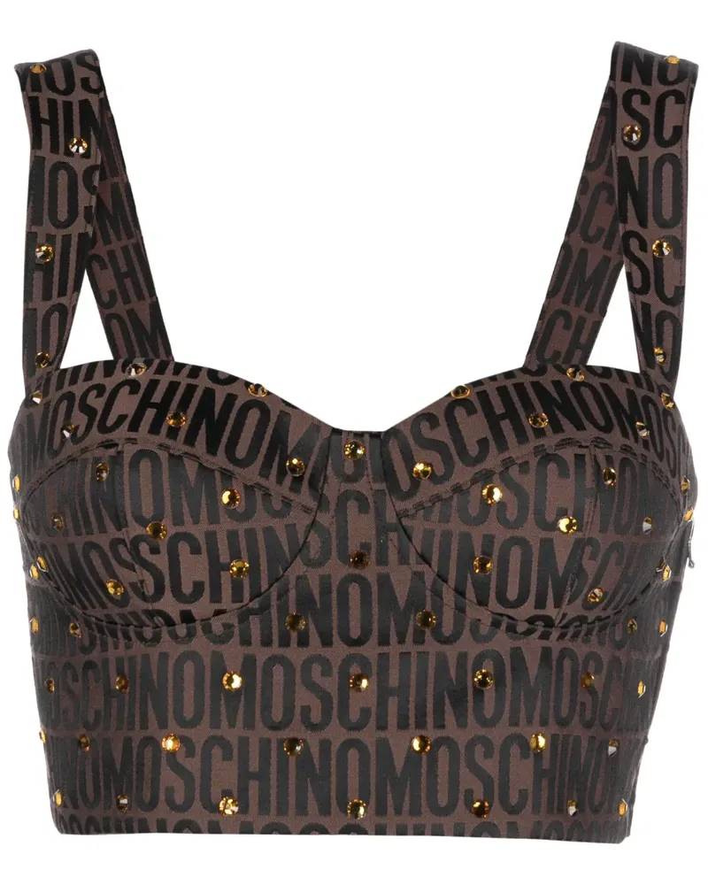 Moschino Bluse mit Kristallen - Braun Braun