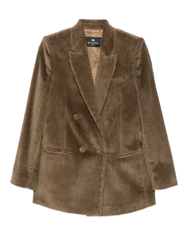 Etro Doppelreihiges Cordsakko - Grün Grün