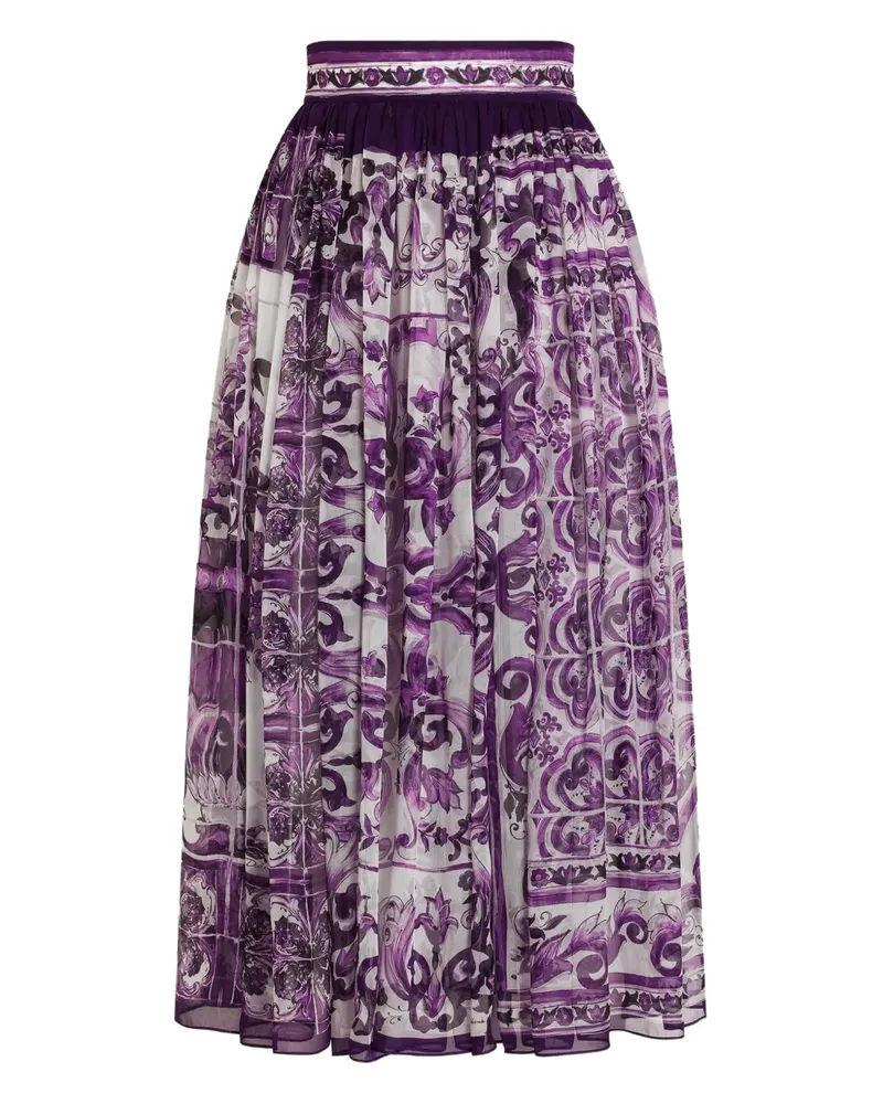 Dolce & Gabbana Midirock aus Seide - Violett Violett