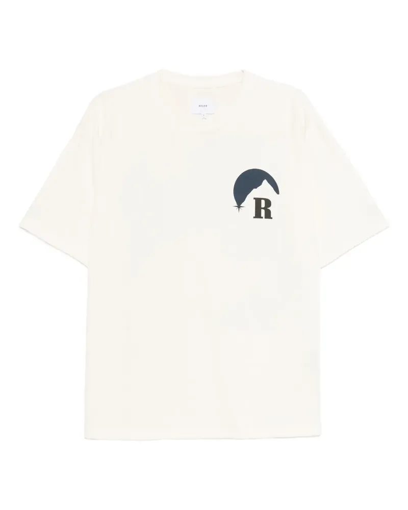 RHUDE T-Shirt mit Gebirgs-Motiv - Nude Nude