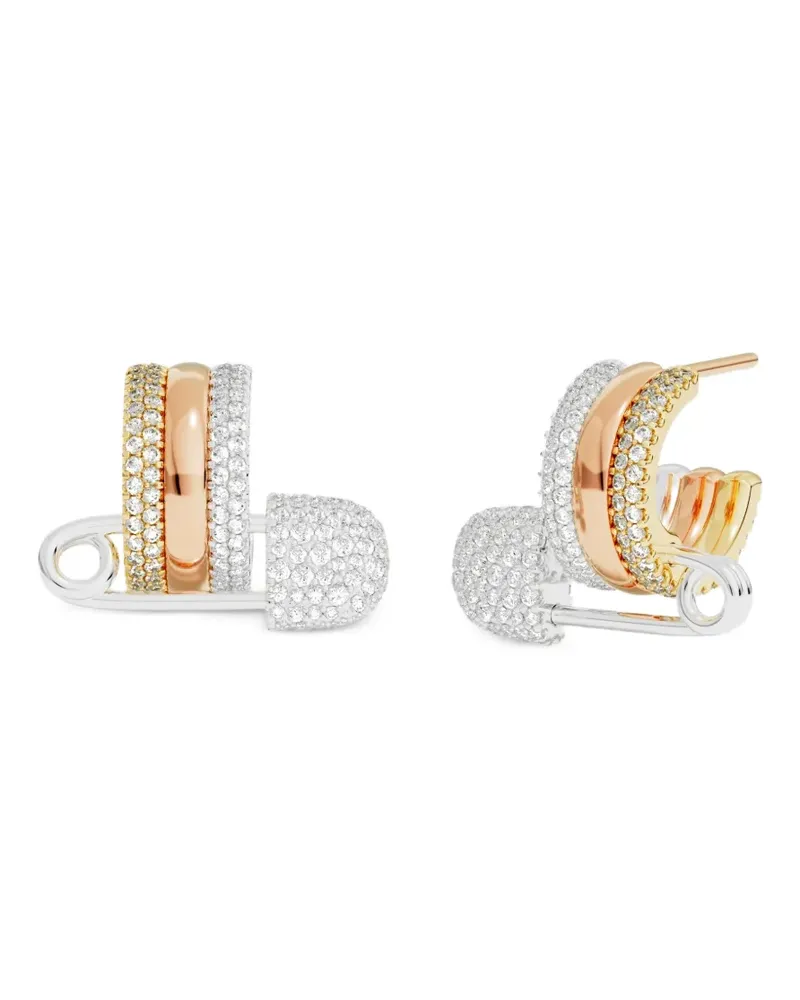 APM Monaco Tricolor Morse safety-pin earrings - Silber Silber