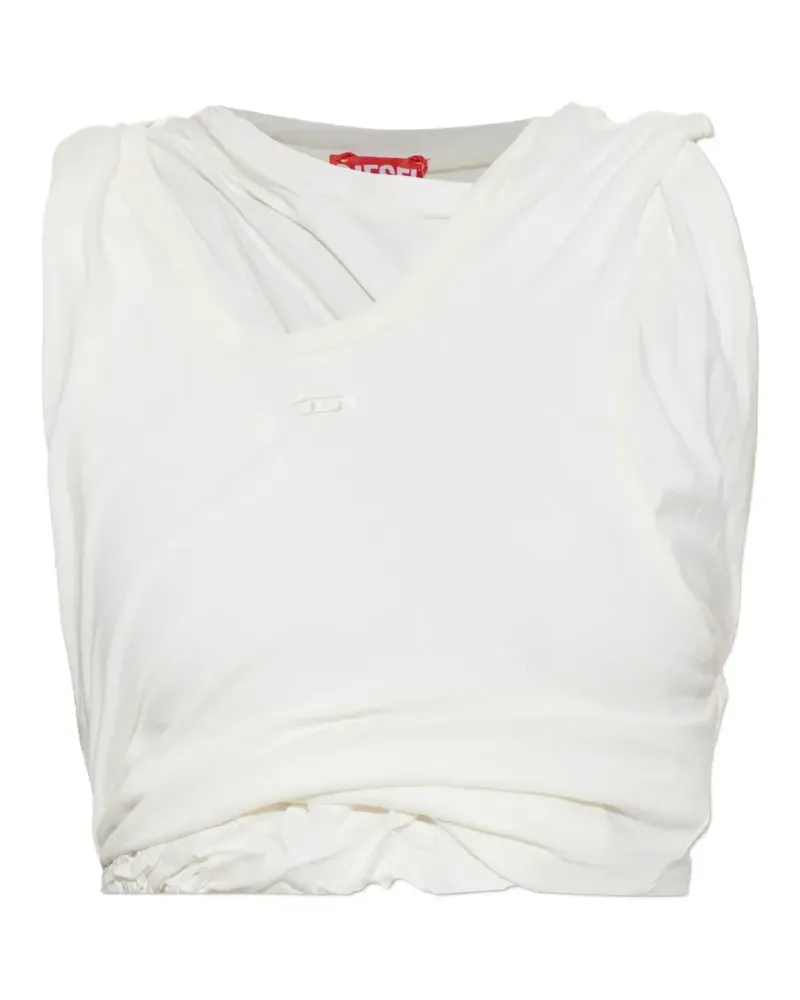 Diesel Gerüschtes Tanktop im Layering-Look - Weiß Weiß