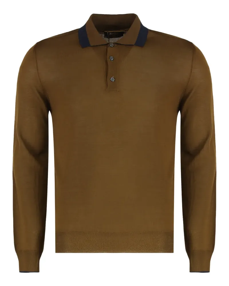 MOORER Terence-MLL button-up polo collar - Braun Braun