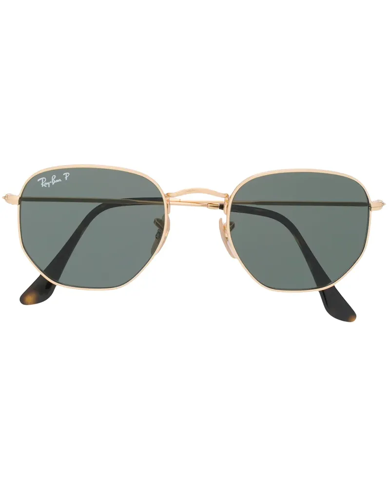 Ray Ban Sonnenbrille mit sechseckigem Gestell - Gold Gold