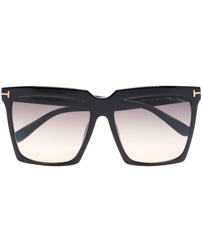 Tom Ford Eckige Sabrina Sonnenbrille - Schwarz Schwarz