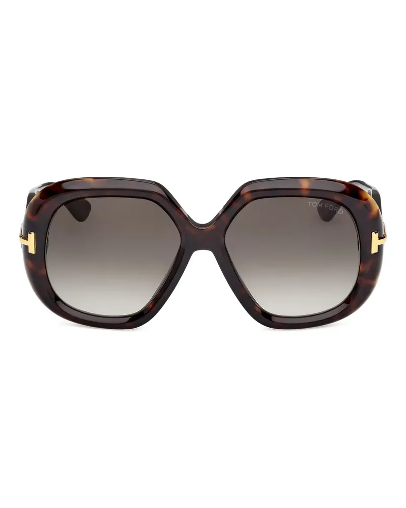 Tom Ford Sonnenbrille mit geometrischem Gestell - Braun Braun