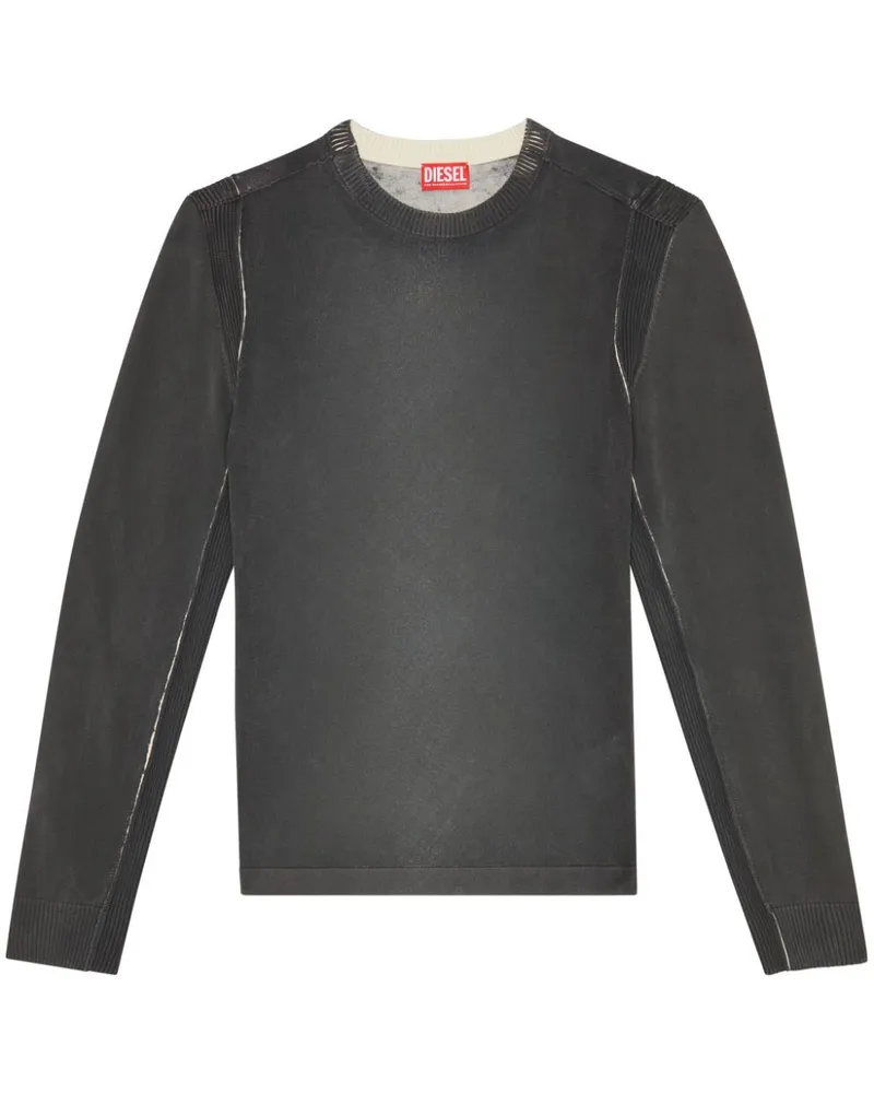 Diesel Ausgeblichener Pullover - Schwarz Schwarz