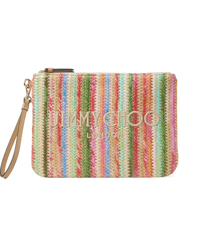 Jimmy Choo Clutch aus Raffiabast - Rosa Rosa