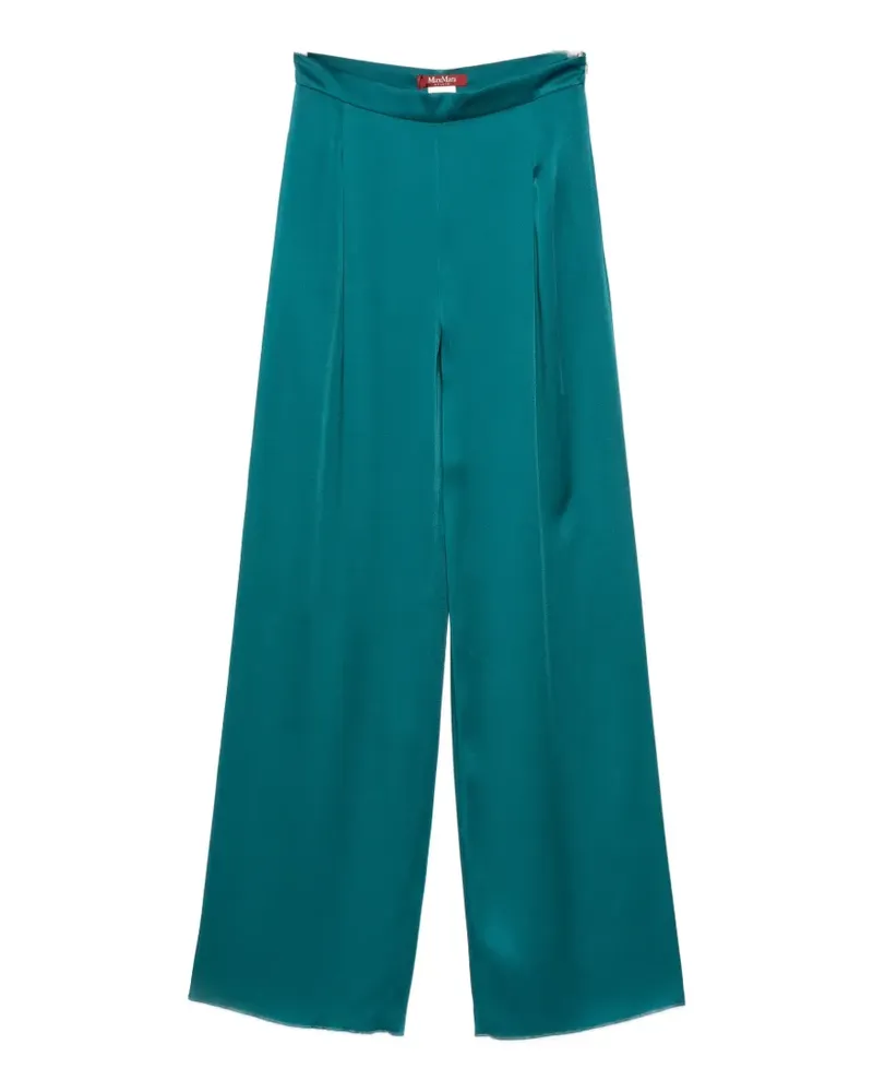 Max Mara satin-finish trousers - Blau Blau