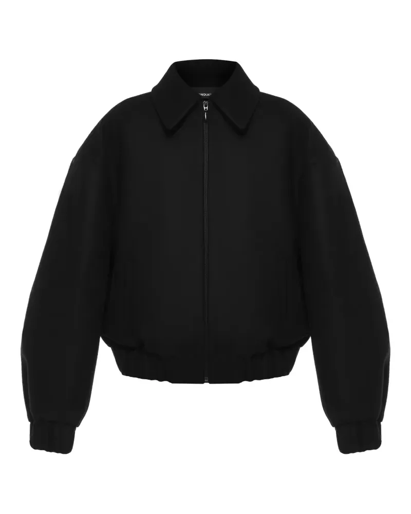 ANOUKI pearl-embellished bomber jacket - Schwarz Schwarz