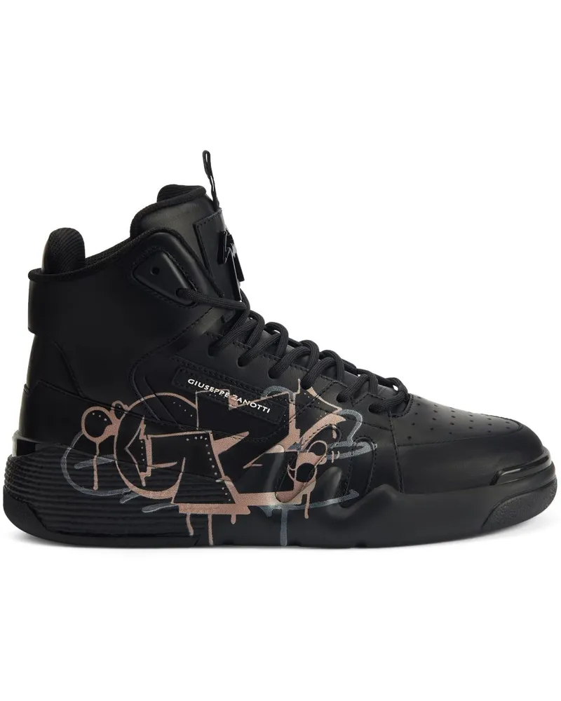 Giuseppe Zanotti Talon Sneakers mit Graffiti-Print - Schwarz Schwarz