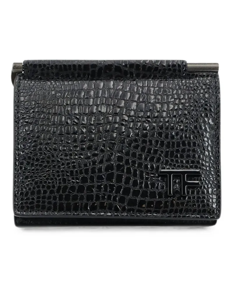 Tom Ford Kartenetui mit Kroko-Effekt - Schwarz Schwarz
