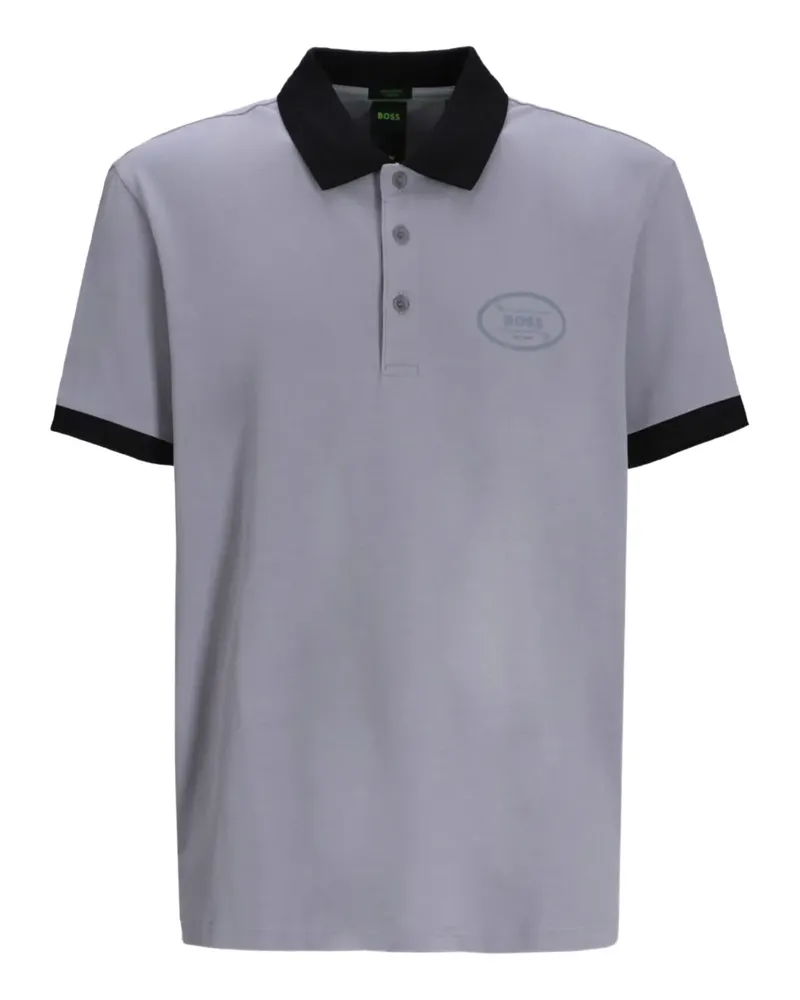 HUGO BOSS Poloshirt mit Kontrastkragen - Grau Grau