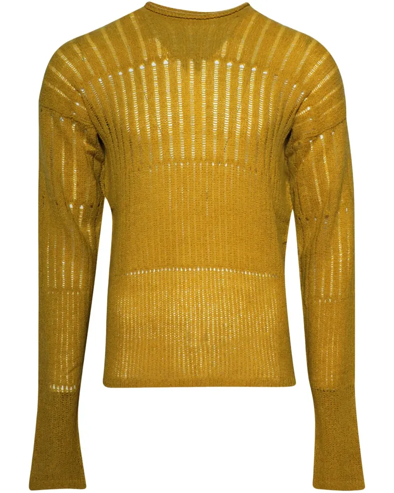 Rick Owens Gerippter Strickpullover - Gelb Gelb