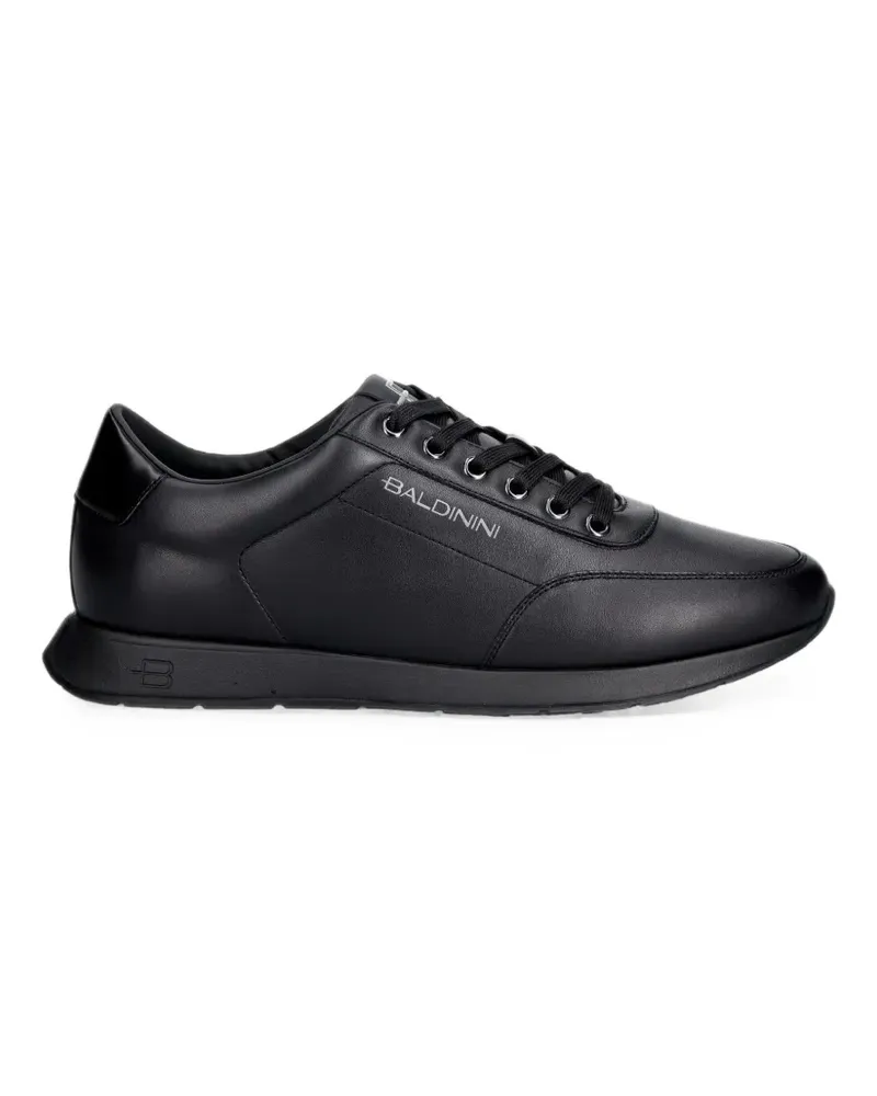 Baldinini logo-print leather sneakers - Schwarz Schwarz